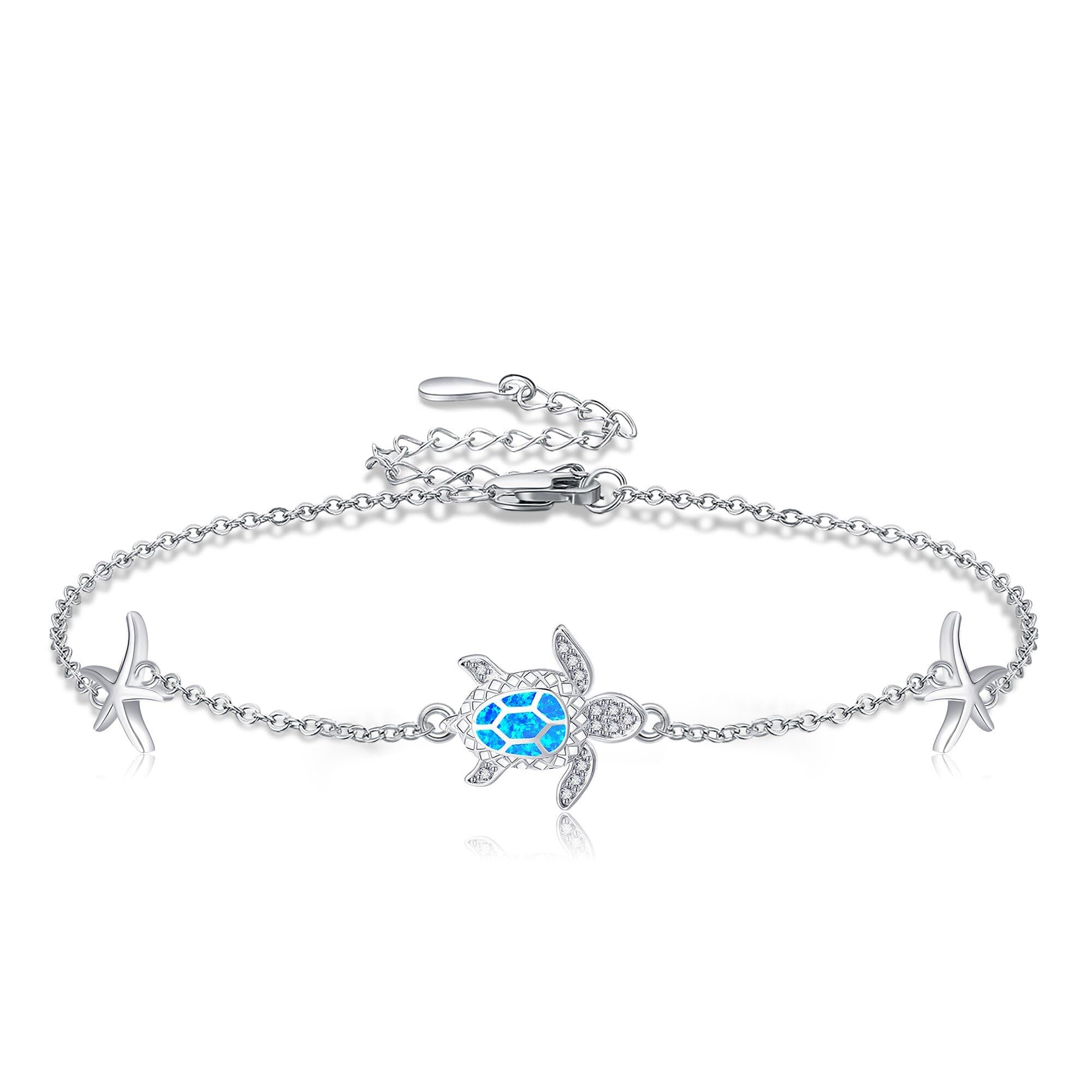 ONEFINITY Tobillera De Tortuga De Plata De Ley 925 Tobillera De Tortuga Marina Joyería De Playa/Océano Para Mujer