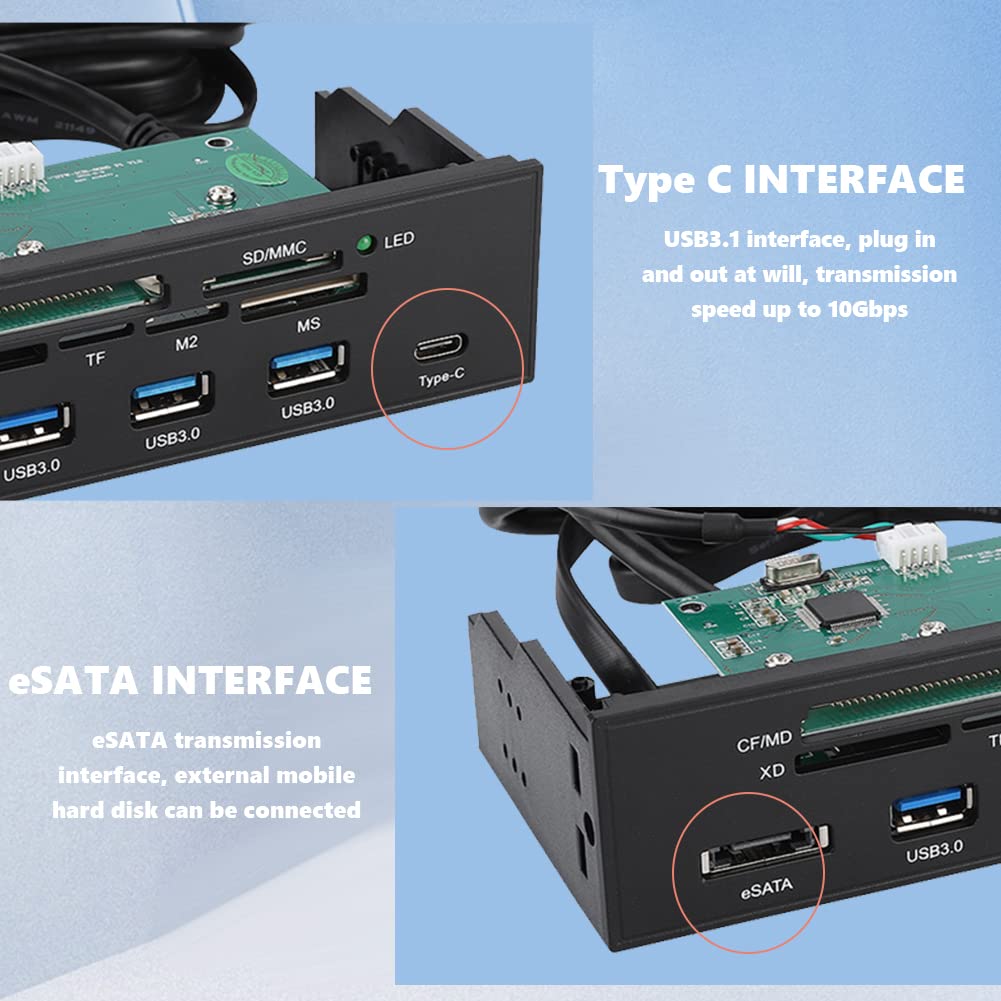 Lettore Schede Frontale PC 5.25" - USB 3.0, ESATA, Supporto SD/CF/MS Per Desktop - Foto 9