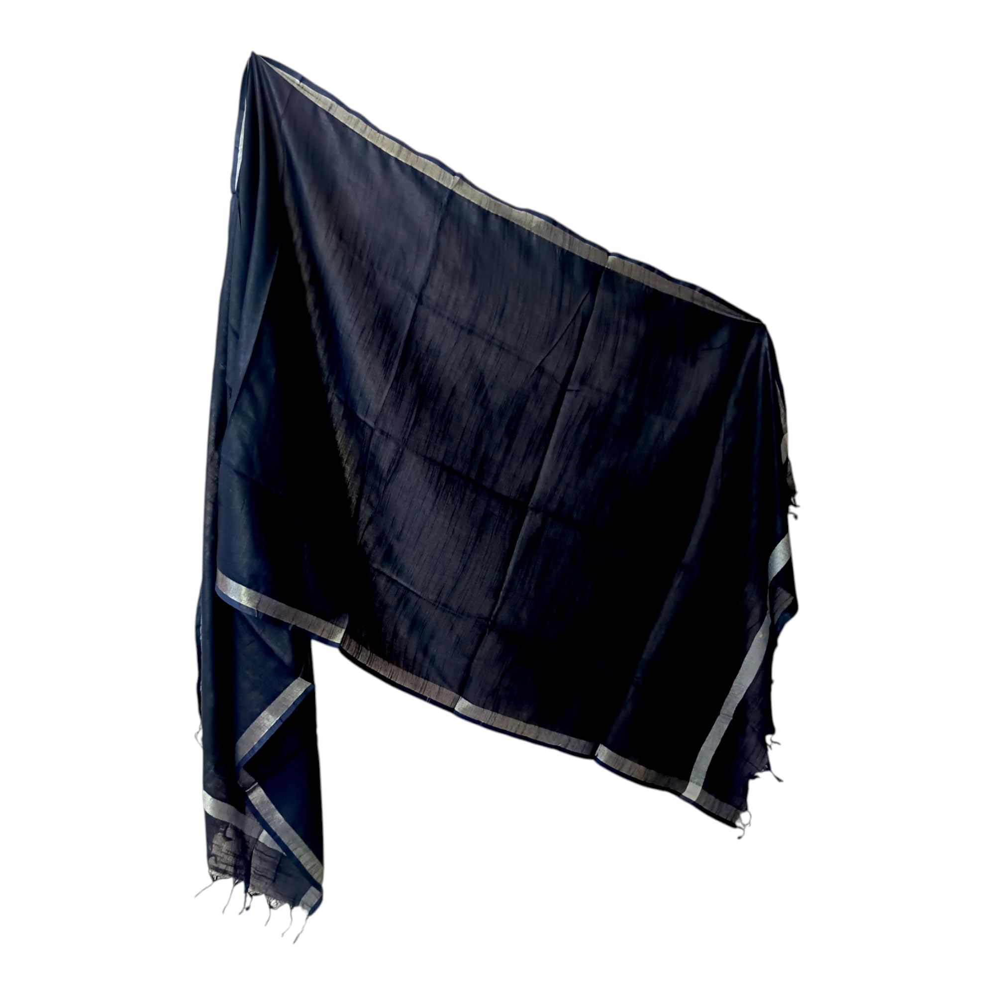 ARIPAN Navy Blue Linen cotton pure quality plain trendy fancy summer special dupatta for women and girls full length 2.30m pack of 1pcs (navy blue, 2.30m)