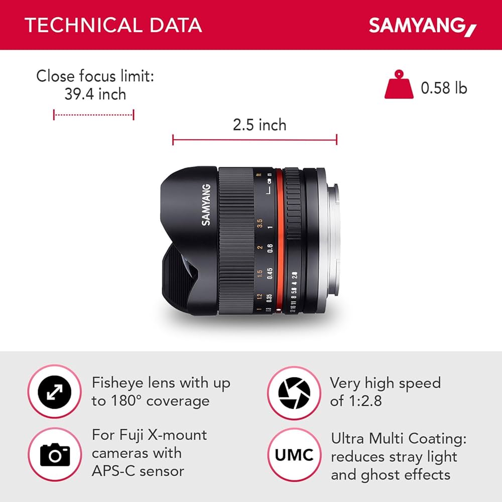 SAMYANG F2.8/8mm 魚眼レンズ E mount LK SAMYANG