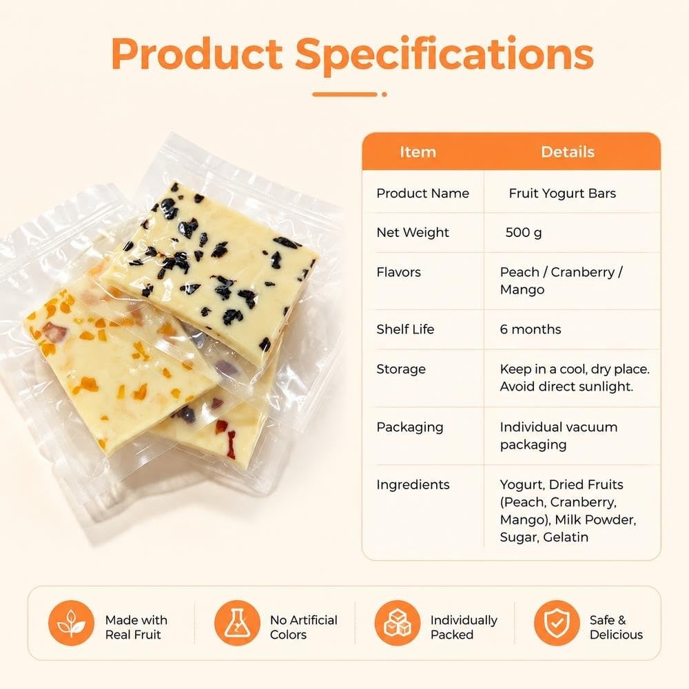 Żółte brzoskwiniowe warstwowe płatki mleczne 500 g, 2 opakowania