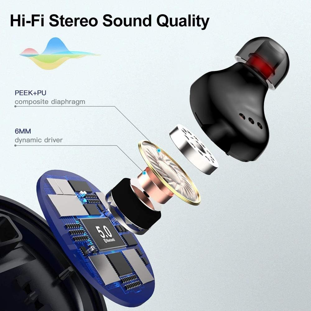 🔥 Cashback up to 70% Wireless Earbuds, Chstarina Bluetooth 5.0 True in Ear Headphones, IP7 Waterproof 150H Playtime Noise Cancelling Wireless Earphone with 3500 mAh Charging Case, Stereo Sound Headset for Sports