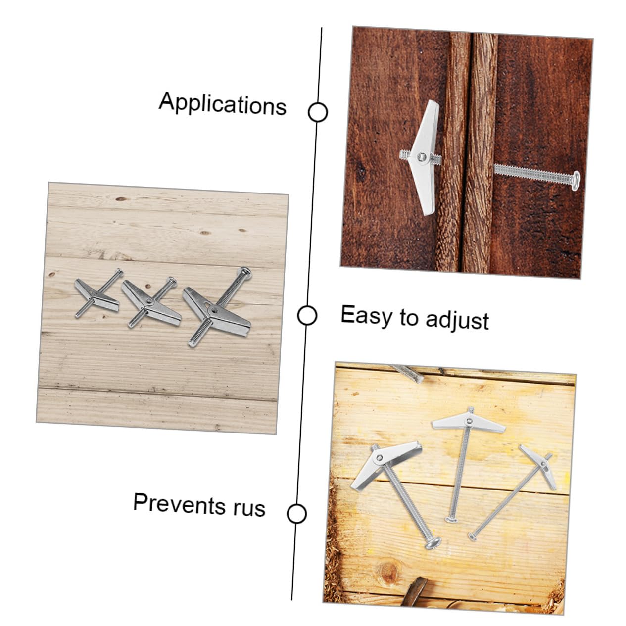 NULYLU 26pcs Zinc Coated Steel Expansion Screw Kit Toggle Bolts Wing Nuts for Drywall Installation