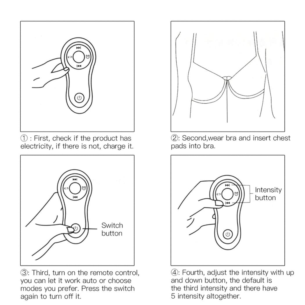 Masajeador de ampliación del Pecho, Dispositivo de flacidez Anti-tórax de Terapia de Masaje de acupresión portátil, promueve el Desarrollo y el Masaje de los Senos