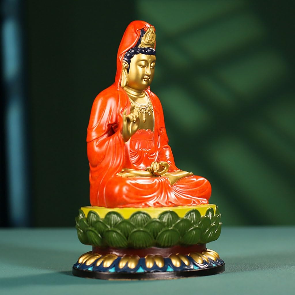 Posąg Buddy do wnętrz Salonu poświęcony kadzidłu Guanyin Kolorowe Miedziane Posągi Buddy, Dekoracje Wejściowe W Salonie, Rzemiosło Biurowe Medytująca Figurka Buddy Scu