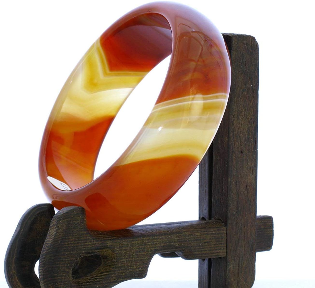 2.3" China Certified Nature Red Chalcedony Jade Women's Bangle Bracelets 6446