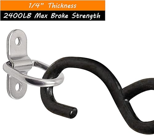 Miniatura 2 de D-Ring Tie Downs Anchor1/4” Heavy Duty Surface Floor Mount Lashing Rings 2400 lbs Cargo Trailers Load-Bearing Hangers Bracket (Pack of 12)