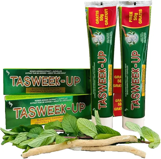 Miswak Zahnpasta - Fluoridfrei Bleaching Zahncreme (2er Pack) - Natürliche Zahnpflege