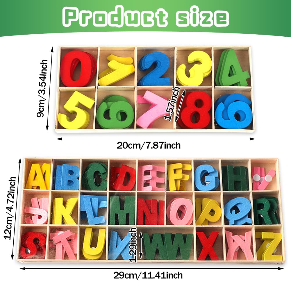 LGWJHCY 216 Pieces Wooden Letters and Numbers, Wooden Alphabet Numbers with Storage Compartment, DIY, Wedding, Display, Decor - Image 2