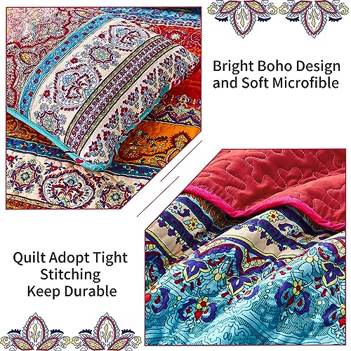 Parure de lit bohème très grand lit 3 pièces en microfibre légère - 7