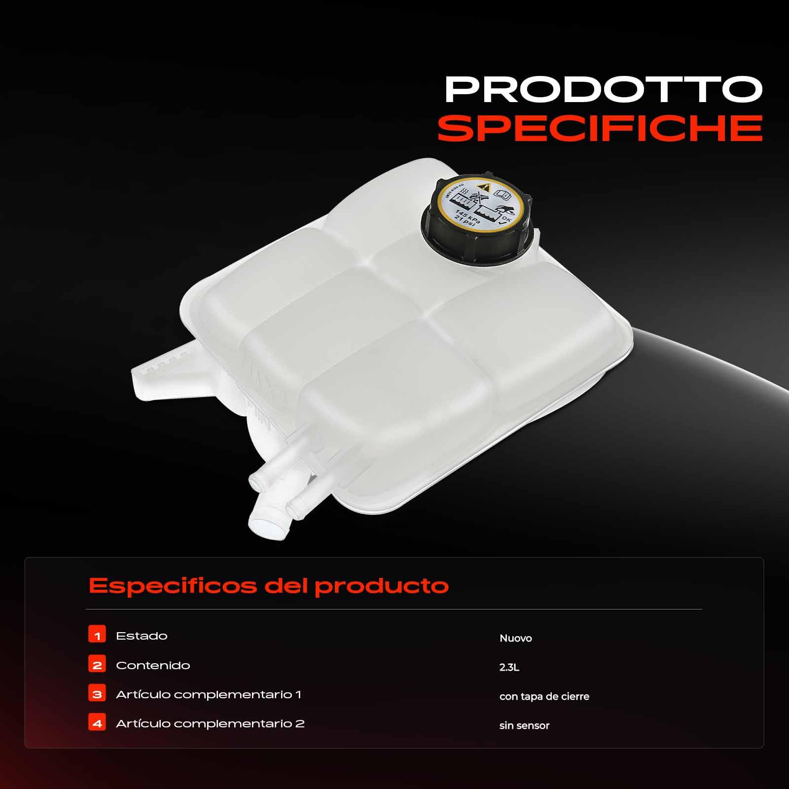 Frankberg Depósito de compensación Refrigerante Compatible con C-Max DM2 1.6L K.u.g.a I 2.0L Focus II DA DP HCP 1.6L Focus II cabrio 2.0L C-Max DM2 2.0L Replace# 1425193