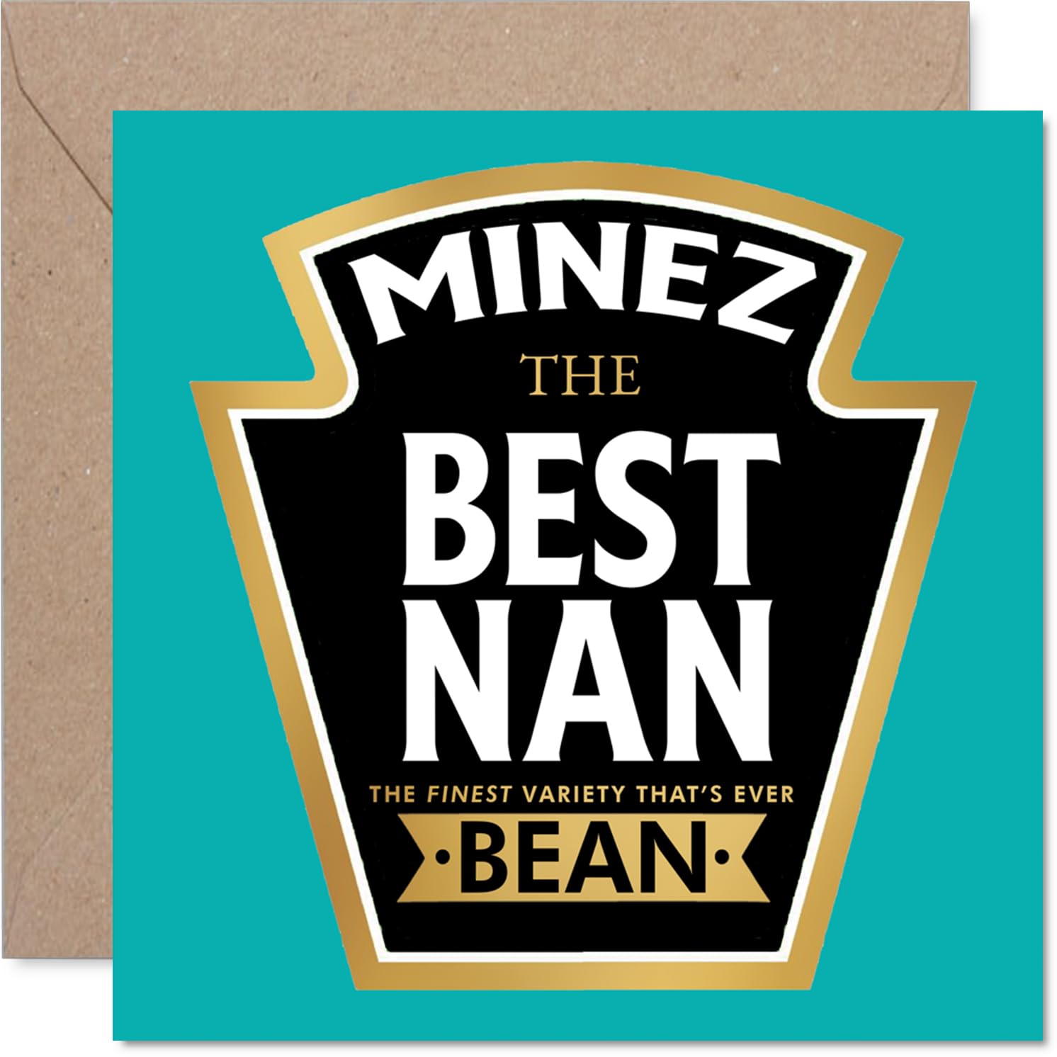 Nan Birthday Card - Ever Bean - Happy Birthday Card for Nan from Grandson Granddaughter, 145mm Product Label Style Bday Greeting Cards