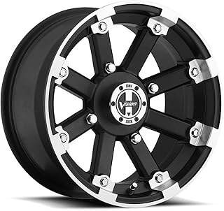 Vision 393 Lockout Matte Black Machined Lip Wheel with Machined Finish (12x8"/4x110mm)