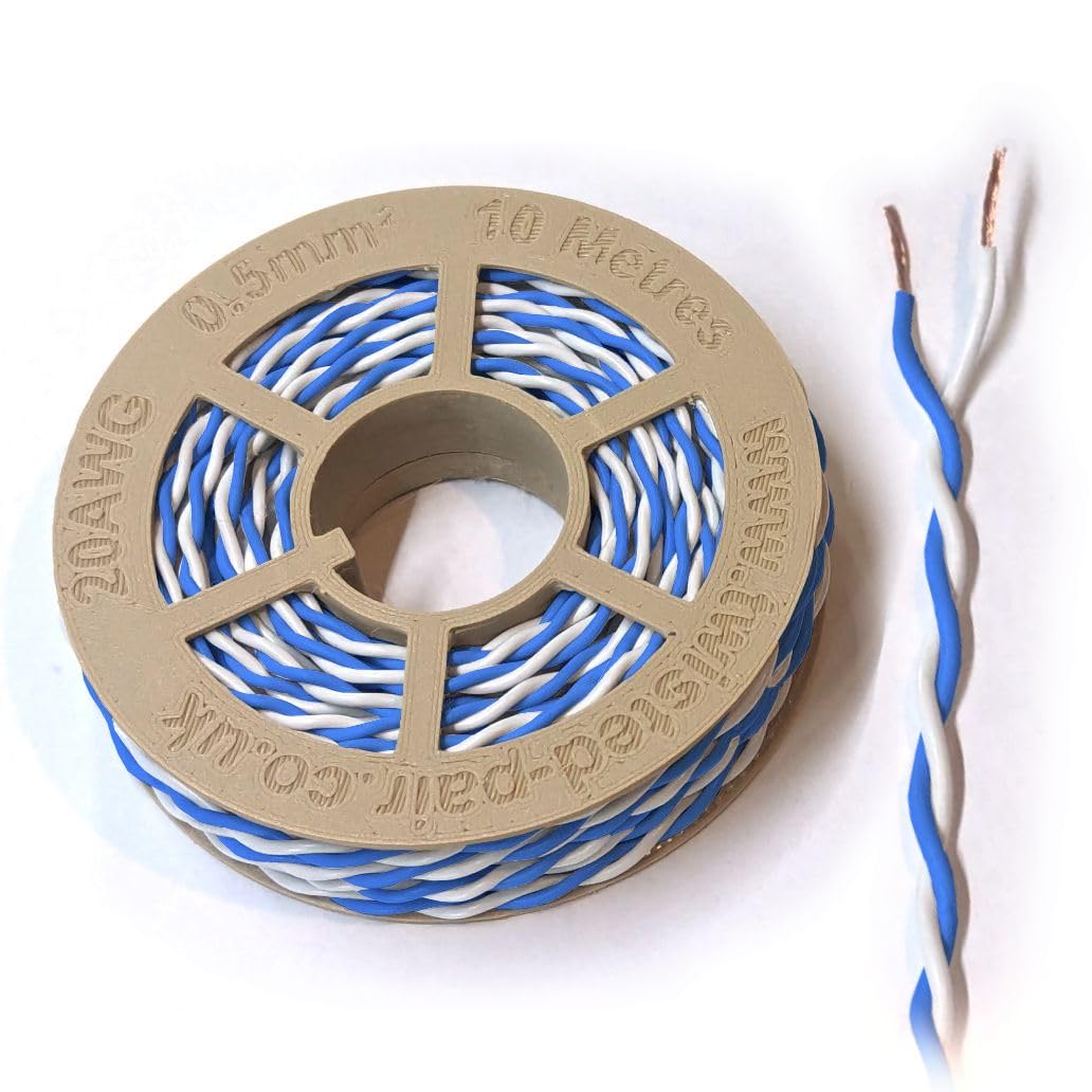 Blue & White Twisted Pair Wire 20 AWG / 0.5mm² 5 Meters CAN Bus Cable