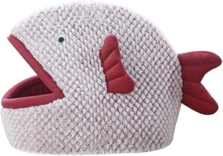 Balacoo 1pc Fish Shaped Pet Bed Cat Bed Tent House Plush Cat Bed Cave Kitten Bed House Dog Tents for Small Dogs Washable Cat Bed Cat Tent Pet Supplies Lovely Pet House Cartoon Indoor Cat