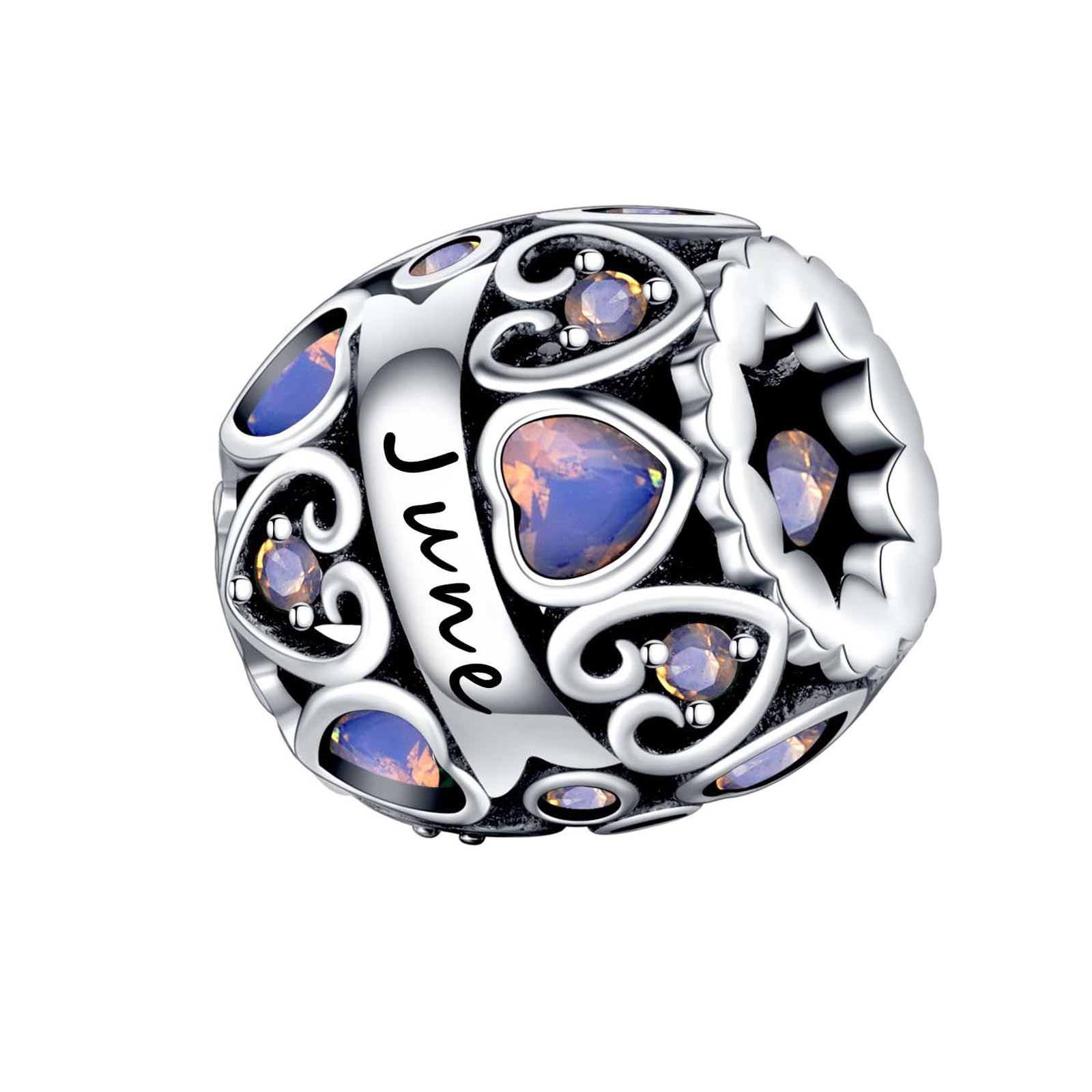 H.ZHENYUEBirthstone Charms for Charms Bracelet S925 Sterling Silver Charm Pendant Dangle Beads for Bracelet Necklace Happy Birthday for Women Girls Gifts