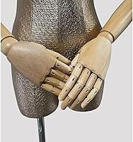 Vista 4 de Torso de maniquí femenino, forma de vestido con cabeza y brazos de madera posables, cuerpo torse de maniquí ajustable en altura