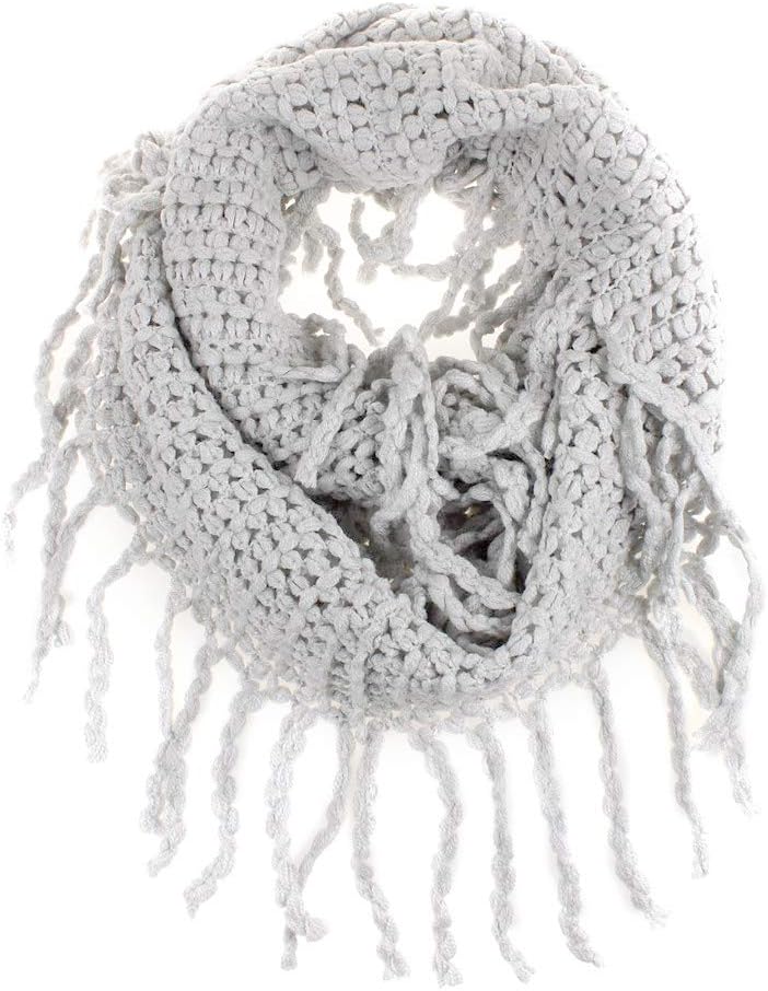 EUBUY Fashionable Autumn Winter Kids Toddler Knit Warmer Tassels Neck Scarf Circle Loop Round Scarves Shawl(Gray)