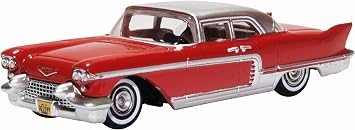 Oxford Diecast 1957 Eldorado Brougham Dakota Red with Silver Metallic Top 1/87 HO Scale Diecast Model Car 87CE57002