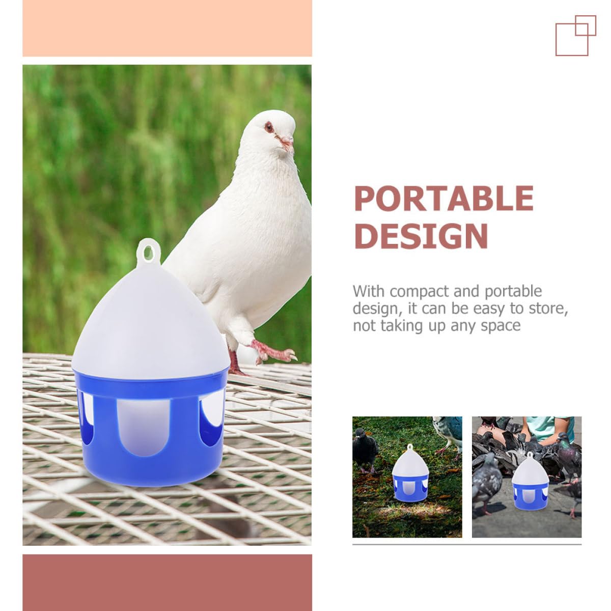 Abreuvoir Accessoire Pratique Lot de 2 Pièces en PVC 2l, Design Compact et Détachable pour pour Oiseaux en Volière ou Élevage