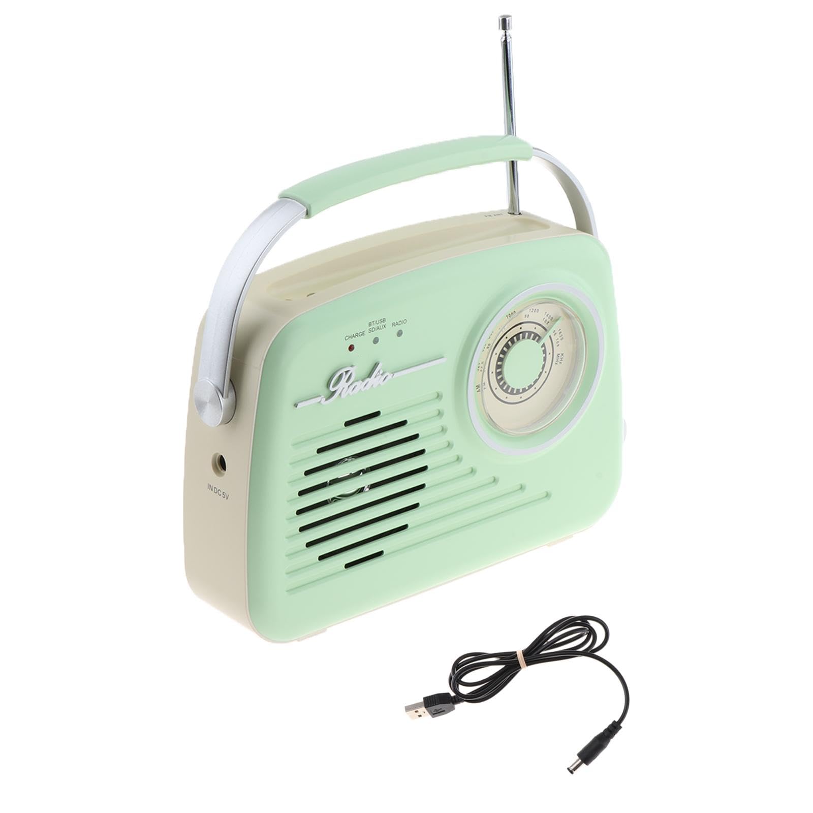 BNF®Portable Radio Convenient Chargeable Retro Design for Home Kitchen Outdoor Green|Consumer Electronics | Portable Audio & Headphones | Portable AM/FM Radios|1 Portable Radio-image-18