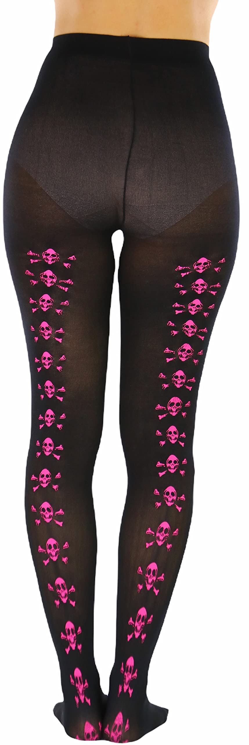 ToBeInStyle Women’s Skull Crossbones Skeleton Pirate Symbol Hosiery Tights &amp; Thigh High Stockings