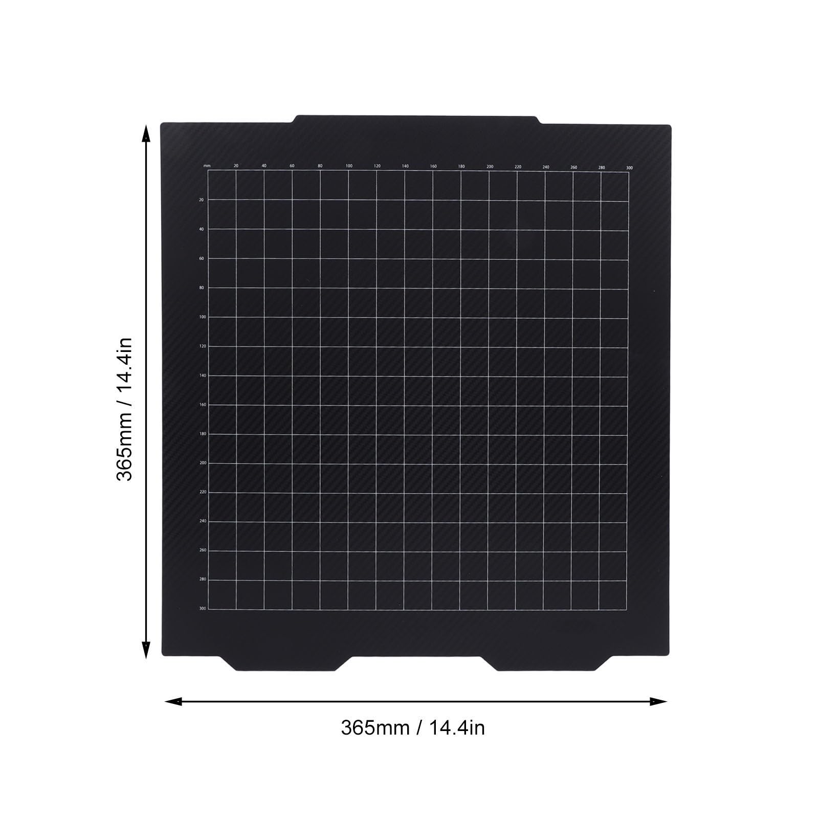 Bauplatte Für 3D-Drucker, 365 X 365 Mm, Doppelseitige Kohlefaser-PET-Pulverbeschichtung, Magnetisches PEI-Federstahlblech, Hitzebeständig, Für Multimaterial-3D-Drucker