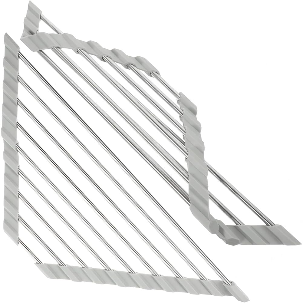 IJSDNVJNDX Foldable Triangular Stainless Steel Kitchen Sink Drainage Basket Draining Rack Storage Holder for Dish and for Vegetable