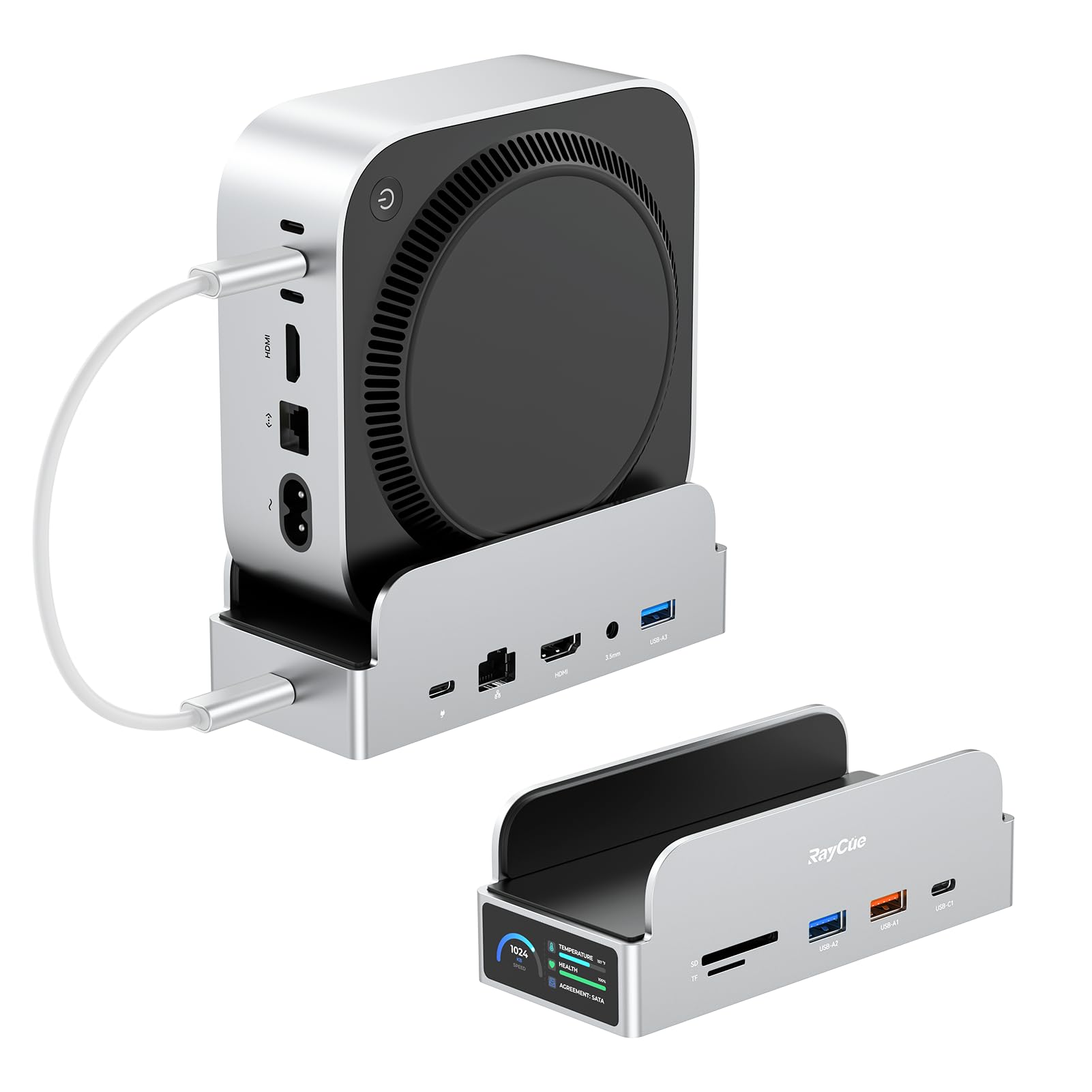 新品！Mac Mini M4対応　ハブ　ケース付き　高速拡張　高精細スクリーン Amazon.co.jp: Mac Mini M4 対応ハブ M.2 NVMe SSD ケース付き