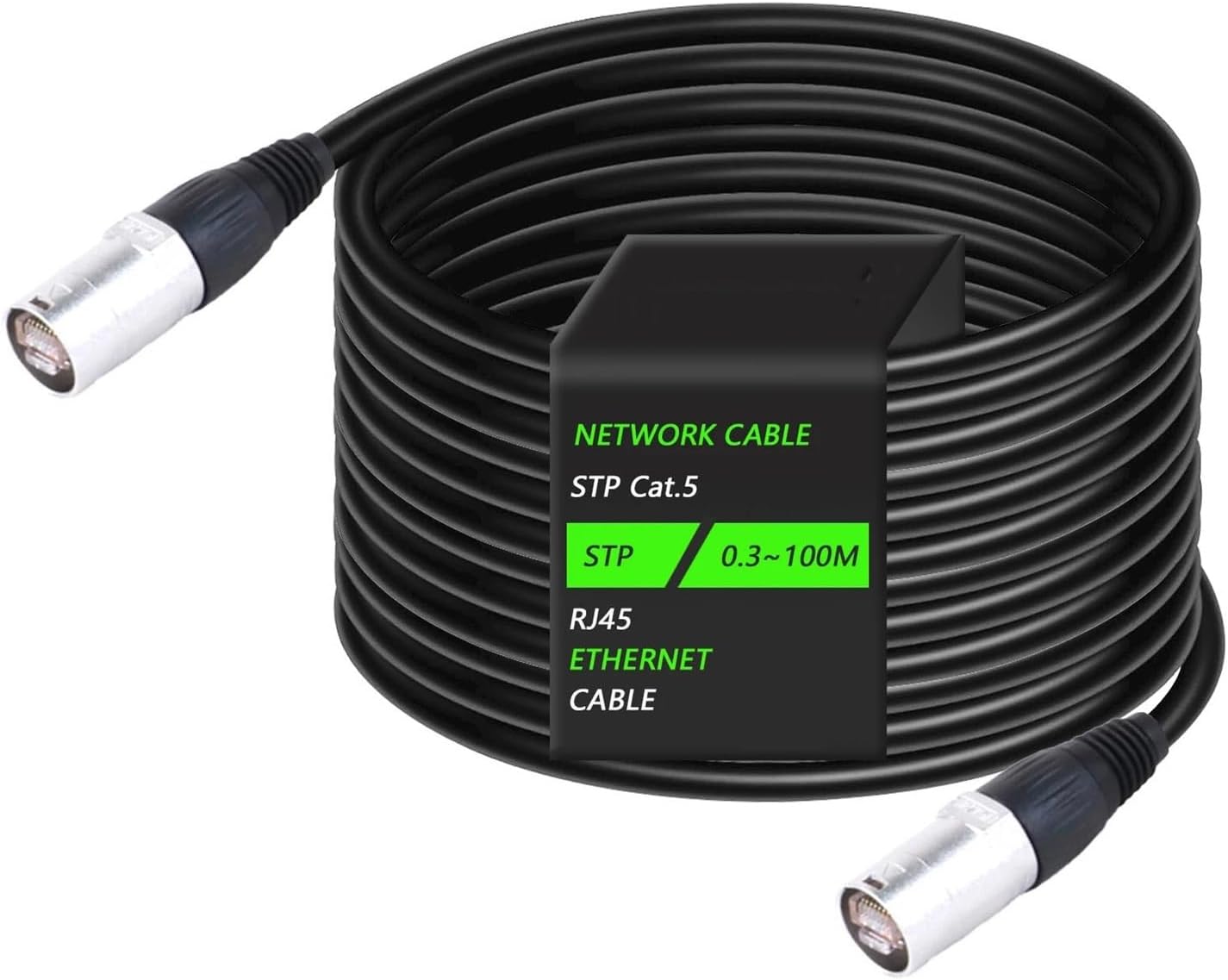 0.3-50M CAT5/CAT5E RJ45 Stage Ethernet Extension Shielded Cable Outdoor&Indoor LAN Network Cable with Zinc Alloy Plug(CAT5-STP-INDOOR,Yellow_10M)