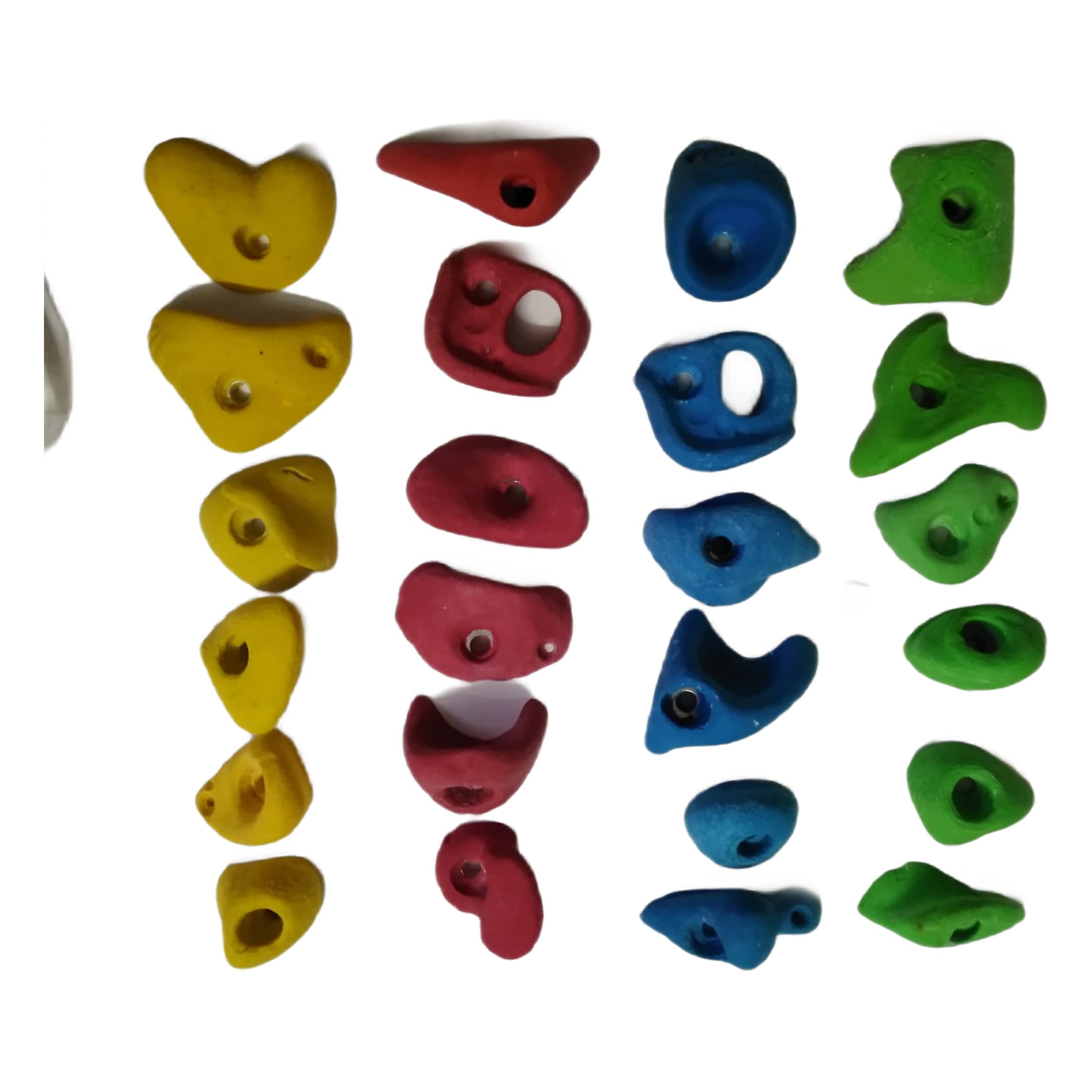 Adventure Mount Rock Climbing Wall Holds Set of 24 Holds in 4 Attractive Colors with Texture for Perfect Grip, for Kids & Adults use, for Indoor and Outdoor. Hardware kit Included.