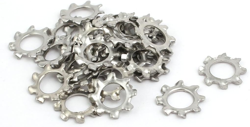 6mm Inner Quality Parts Dia Stainless Steel External Tooth Lock Washer Silver Tone 30pcs Model:40as371qo119