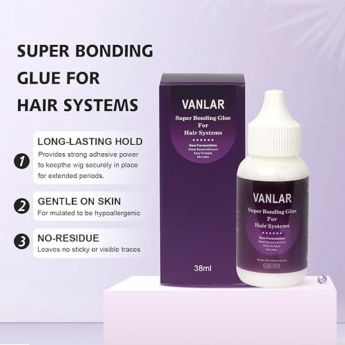 Miniatura 2 de Pegamento invisible de unión de peluca, pegamento fuerte para pelucas de encaje frontal y sistemas capilares, no tóxico, sin olor ni látex,
