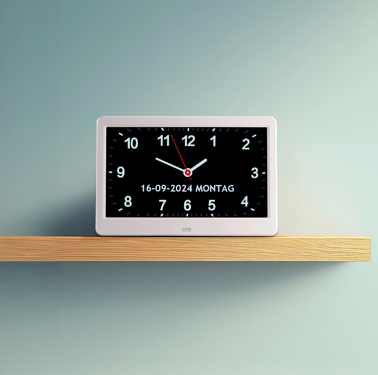 infactory Senioren Uhr: Digital-Uhr mit 10"-Display, Wecker, Medizin-Erinnerung, Mediaplayer (Digitaler Bilderrahmen, Weck mit Kalender, Farbe)