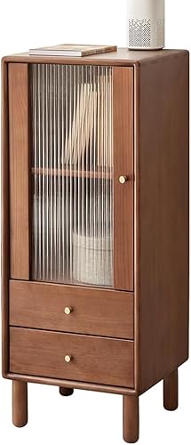 Gabinete de almacenamiento de madera de roble macizo 100% con cajones y armario de piso, armario decorativo, aparador versátil para sala de estar,