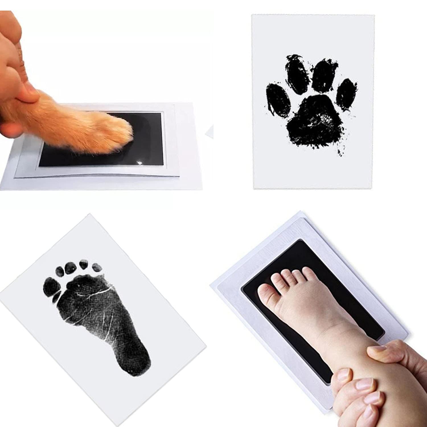 Tintenloses Baby-Hand- Und Fußabdruck-Set – Clean-Touch-Stempelkissen, 4 Stück + Karten & Rahmen – Sicher & Sauber Für Neugeborene
