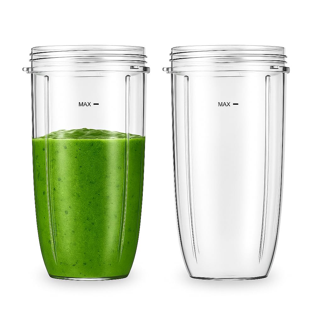 Confezione da 2 Bicchieri da 32 oz di Ricambio per Nutribullet 600 W e 900 W, Compatibili con NutriBullet Lame dell'Estrattore