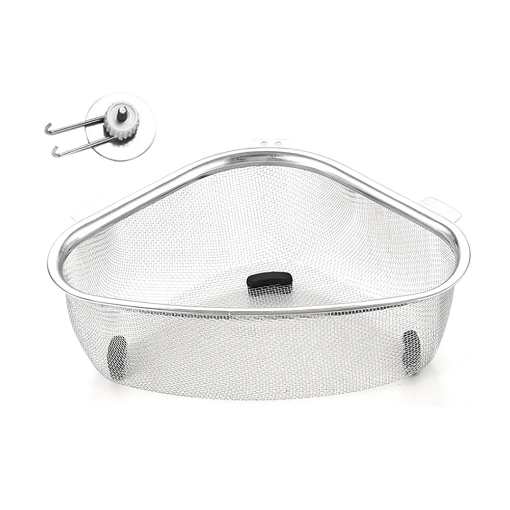 CTRLZS Triangle Sink Drain Basket Kitchen Triangle Filter Basket Fruit and Vegetable Storage Drain Rack Basket Easy Install Easy to Use B