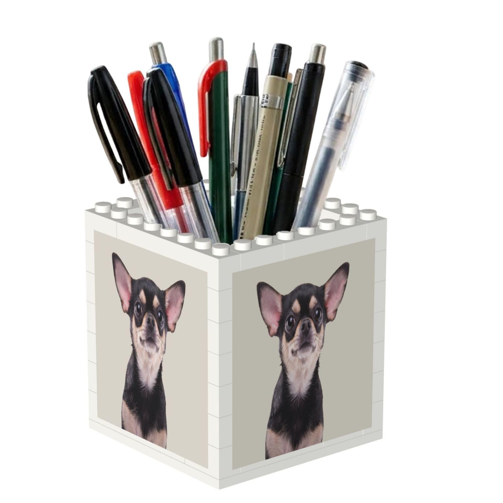 Poadnly Chihuahua, Pen Pot Pencil Holder for Office Home School, Compact Desk Organiser for Office Stationery