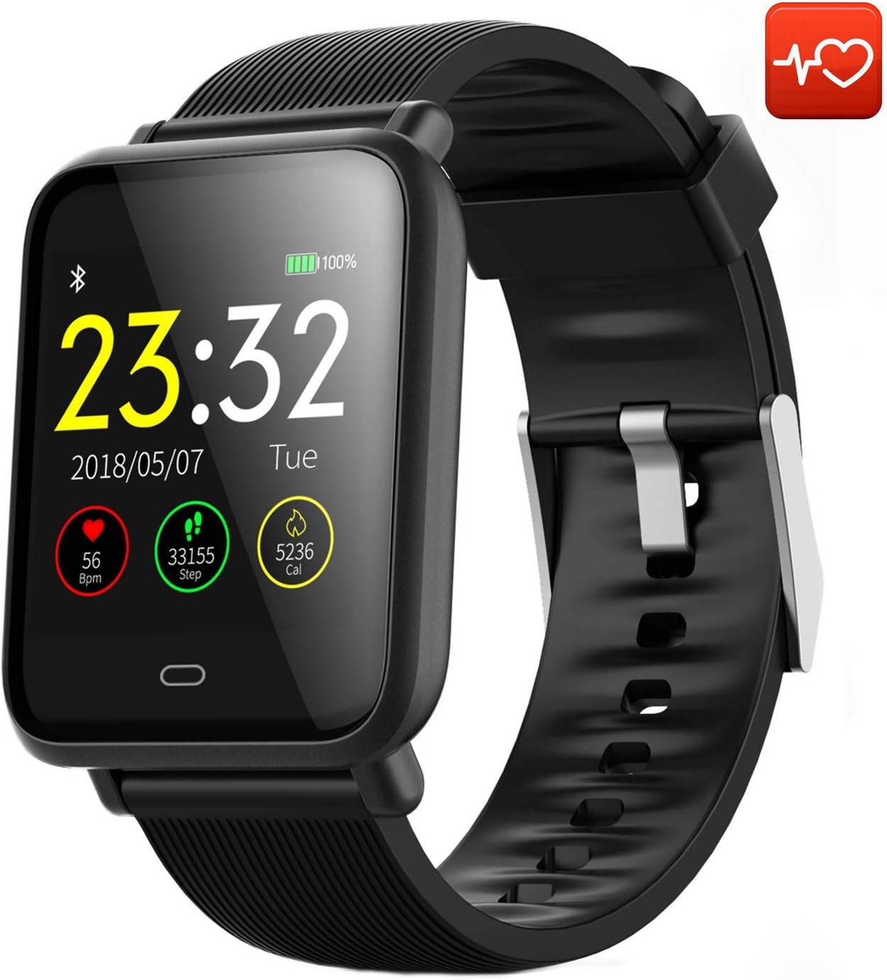 CanMixs Bluetooth Smart watch CM07 Waterproof IP67 Activity Fitness Tracker Watch with Heart Rate Monitor Pedometer Sleep Monitor Stopwatch SMS Call Notification Remote Camera Music iOS Android Phone