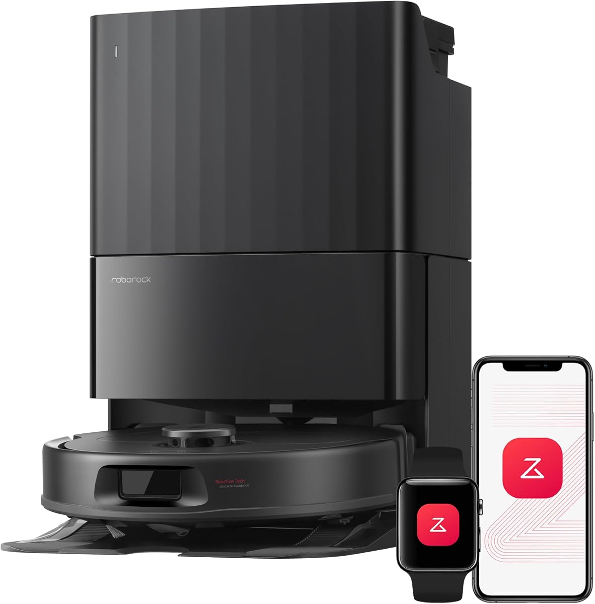 roborock Qrevo S Pro Saugroboter mit Wischfunktion, verbessert von QV 35A, 18.500 Pa, 75 °C Heißwasser-Moppreinigung, Anti-Tangle System, Reactive Tech Hindernisvermeidung, All-in-One Dock (Schwarz)