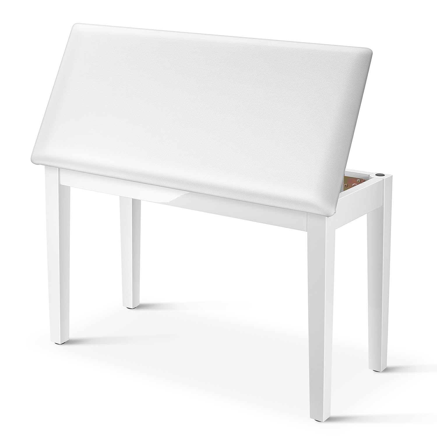 Banc de piano avec rangement Donner Duet en bois blanc