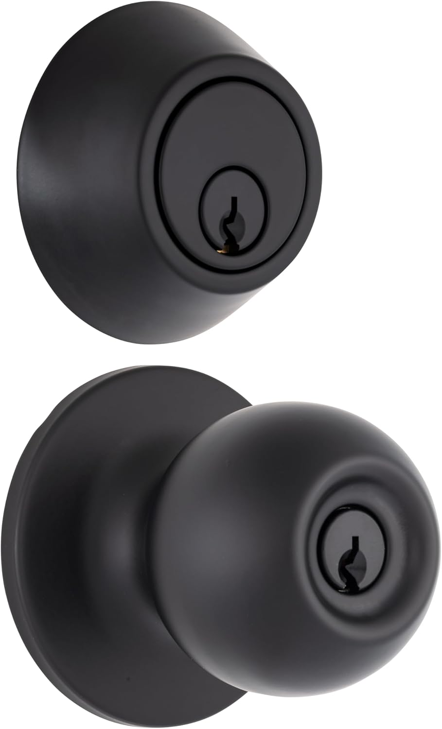 BRINKS Commercial - Keyed Entry Door Knob with Deadbolt Set, Matte Black Finish - Meets ANSI Grade 2 Standards and is ADA Compliant