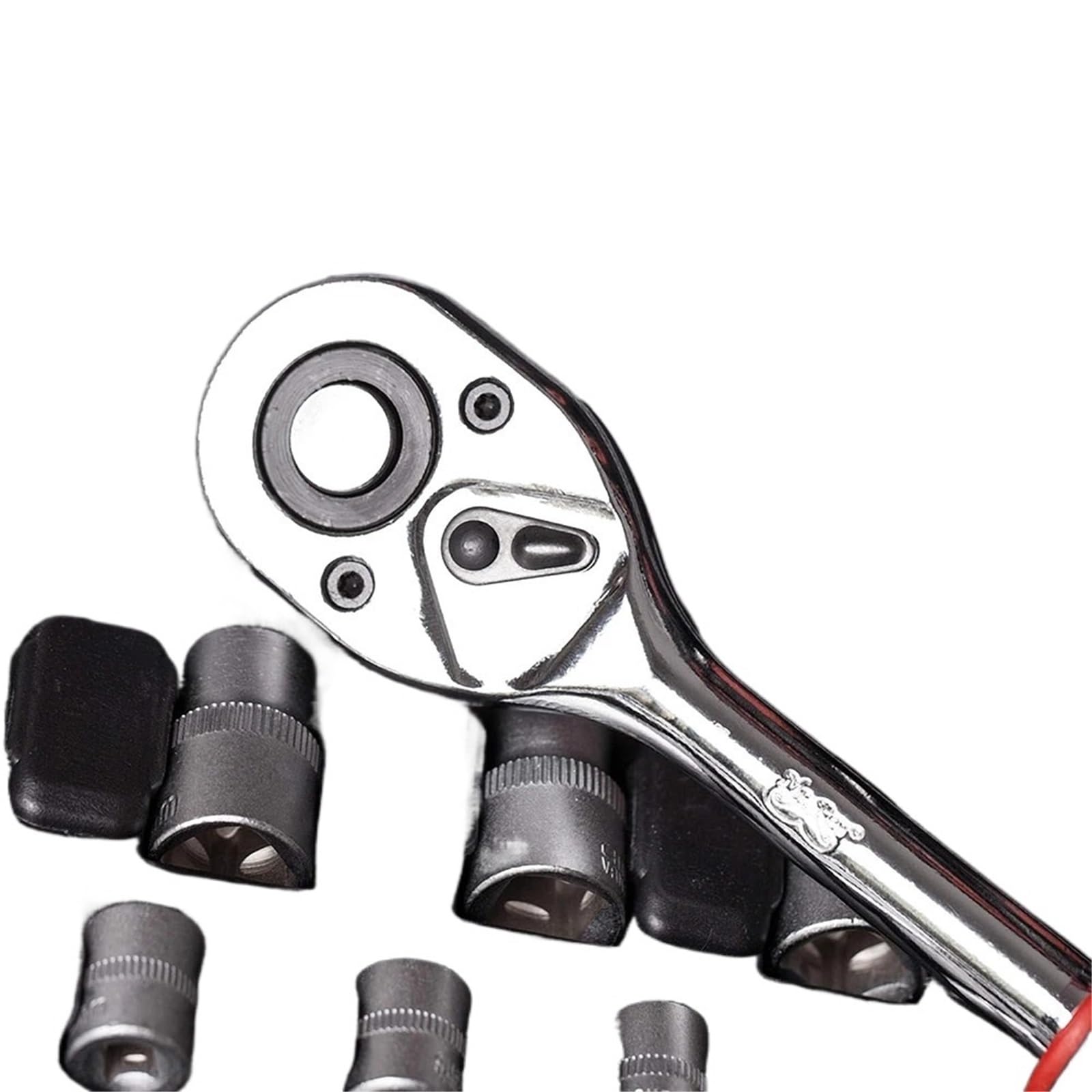 Llave Carraca Llave de trinquete 1/4, 1/2 y 3/8 pulgadas, herramienta enchufe con accionamiento 24 dientes, mango manual(Color3)