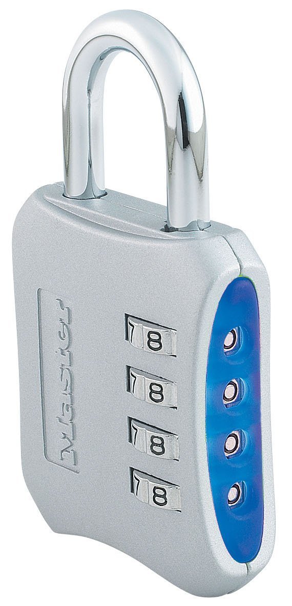 Master Lock 653D zestaw – połączenie 5-centymetrowa kłódka, 4 kolory mogą się różnić, 4-pak