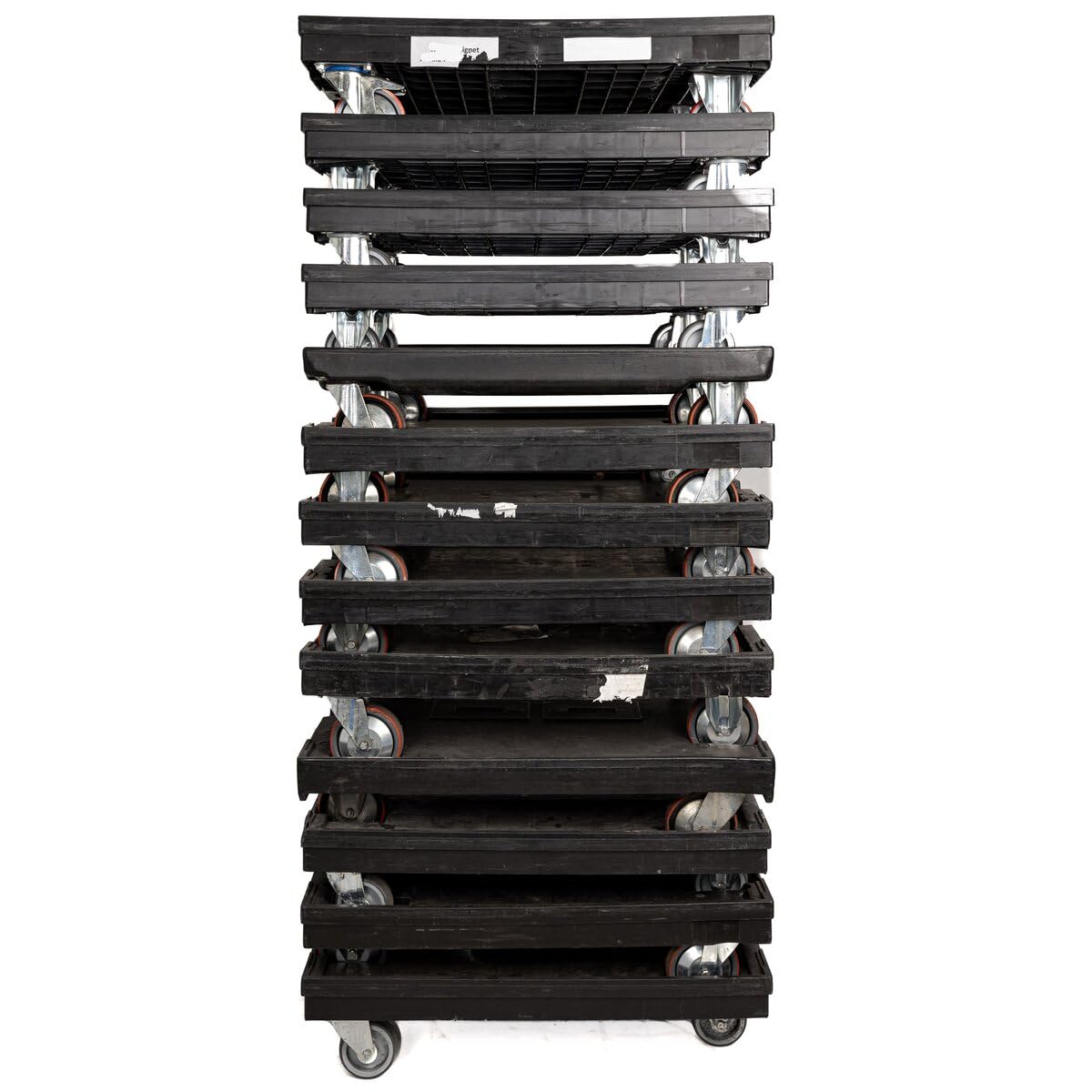 Profi Schwerlast-Transportroller 2er-Set, Stabiler Möbelroller gebraucht im Euroformat L80 x B60 x H20 cm, Transport-Rollbrett schwarz, Transporthilfe Traglast 500 kg, Möbelhund Rollwagen stapelbar