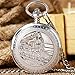 JYCCH Reloj de Bolsillo Vintage Clásico Antiguo Oro/Plata/Bronce Steampunk Tren Mecánico Números Romanos Exhibición Recoger Colgar para Navidad Regalo de cumpleaños (Plata)