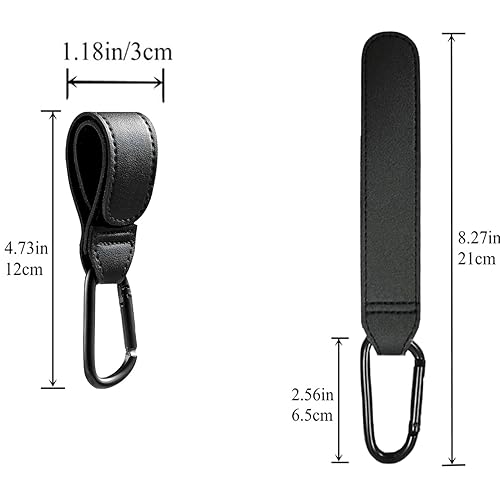 Miniatura 5 de 4 ganchos de cuero para cochecito, clip para cochecito de mamá, gancho organizador de accesorios de cochecito, gancho de metal para