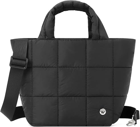 WESTBRONCO Mini Puffer Bag Quilted Crossbody Bags for Women Small Puffy Purse Nylon Shoulder Handbag with Adjustable Strap