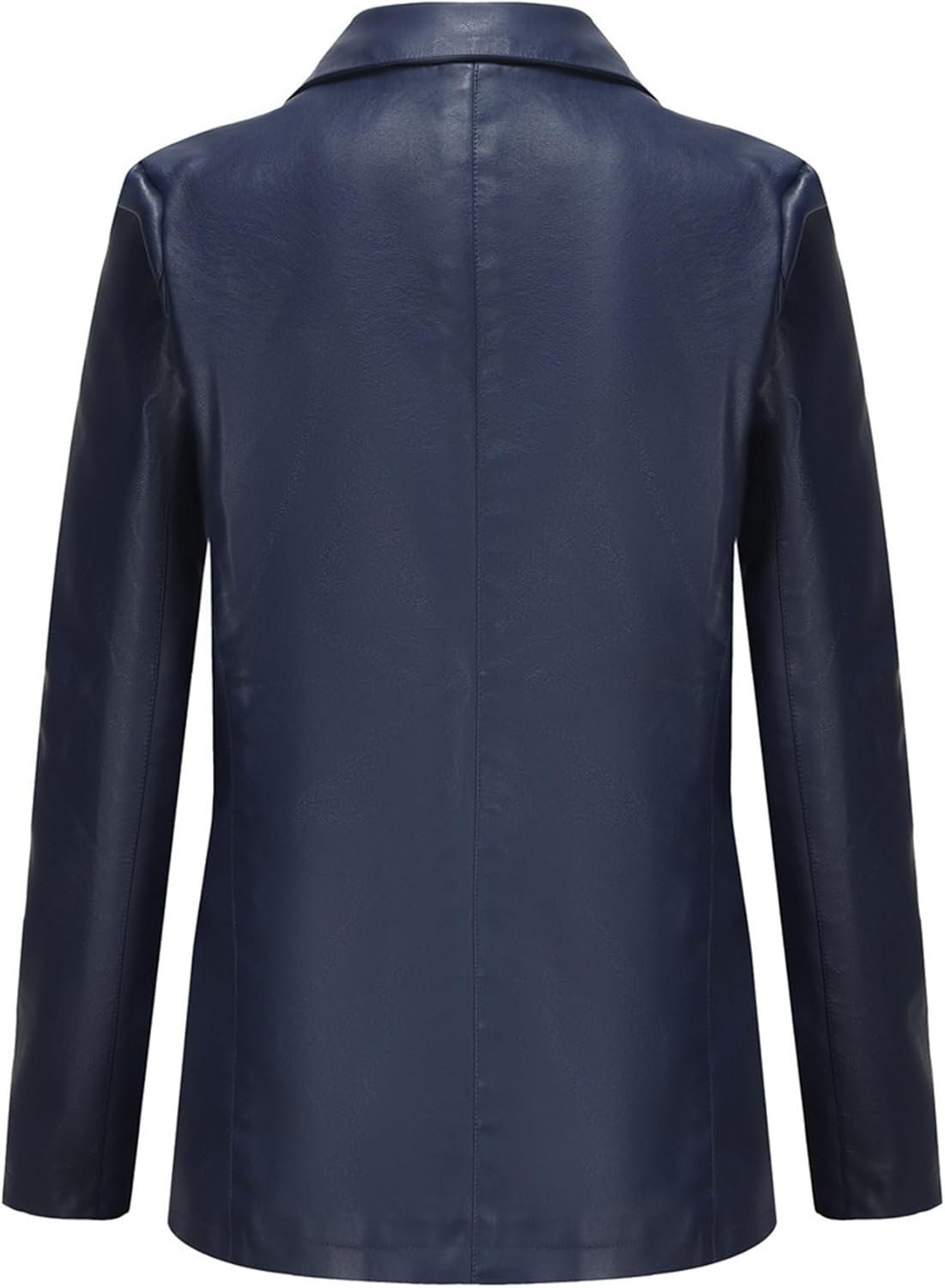 Women's Faux Leather Blazer Collar Coat Business Loose Fit Coat Jacket Button Down Solid Outdoor Coats